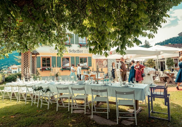 Hochzeit im Garten, im Hotel im Salzburger Land
