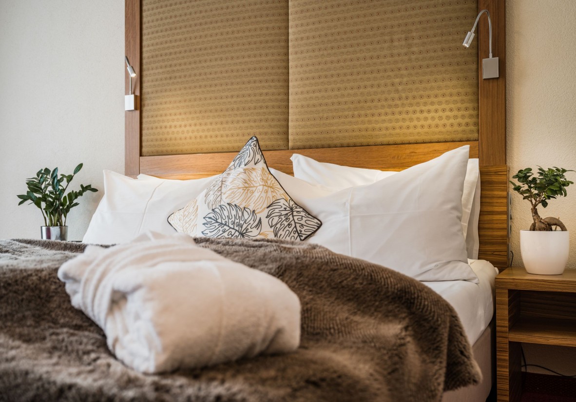 Bett im Doppelzimmer